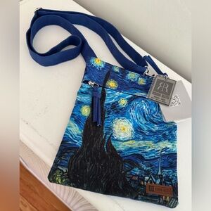 New Van Gogh Starry Night Blue Crossbody Bag by Robin Ruth